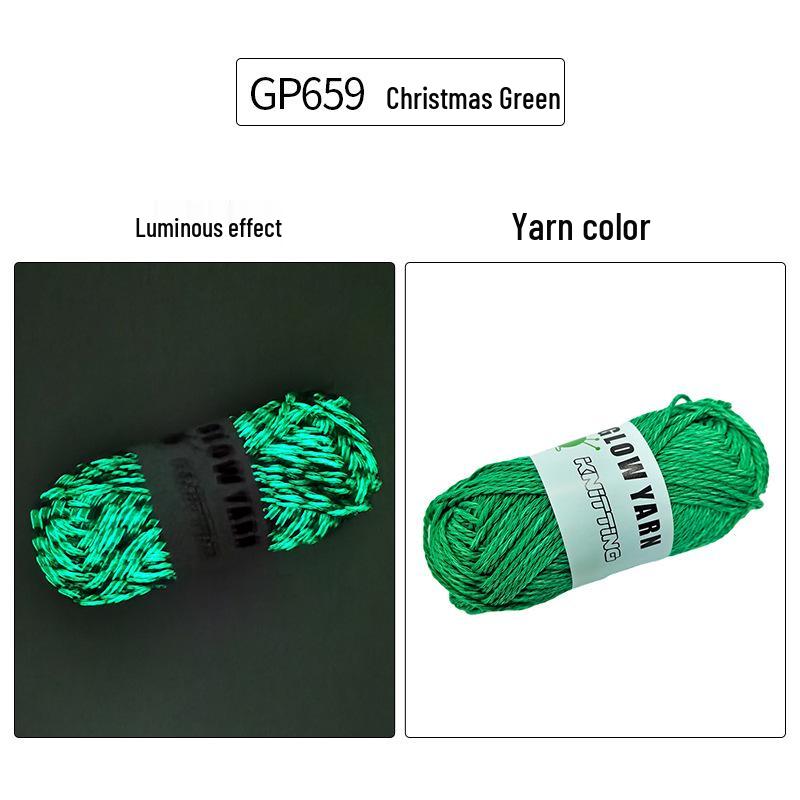 2mm Luminous Hand-Knitted Imitation Cotton Glow-in-the-Dark Yarn