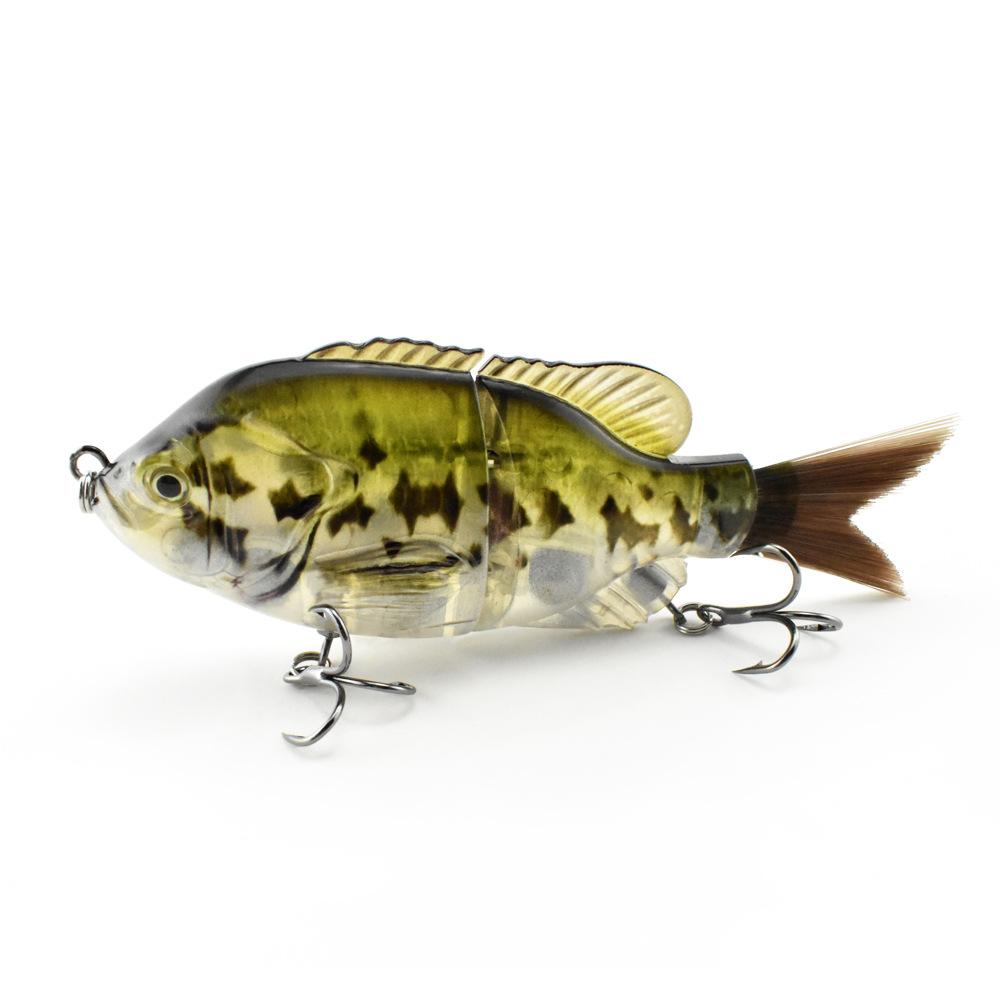 125Mm Plastic Silk Tail 2 Sections Sunfish Simulation Multi-Section Bait S Type Flexible Underwater Swimming Luya Bait