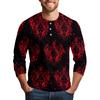 Men's Halloween Print Raglan Dralan Three-quarter Sleeve Casual Top
