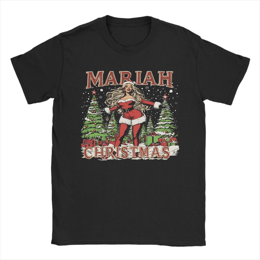 Mariahed Careys Merry Christmas  Accessories Unisex T Shirt Pure Cotton Tee Graphic Printing  T-shirt Clothing
