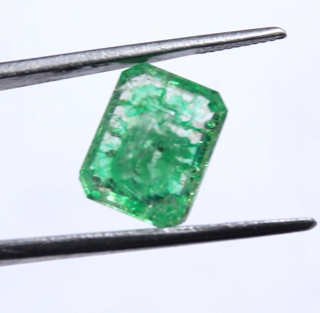 7.70 Carat Excellent New Year Offer Emerald Shape Green Emerald Semi-Transparent Colombia Certified Gemstone SN58