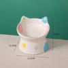 15° Tilted Elevated Cat Bowl Anti-Regurgitation Ergonomic Ceramic Cat Food Dish Easy Clean Anti Knock Raised Feeding Bowl Dog