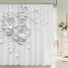 Shower Curtain Black and White Floral Pattern 3D Printing Shower Curtain Polyester Waterproof Home Decor Curtain 180x180CM
