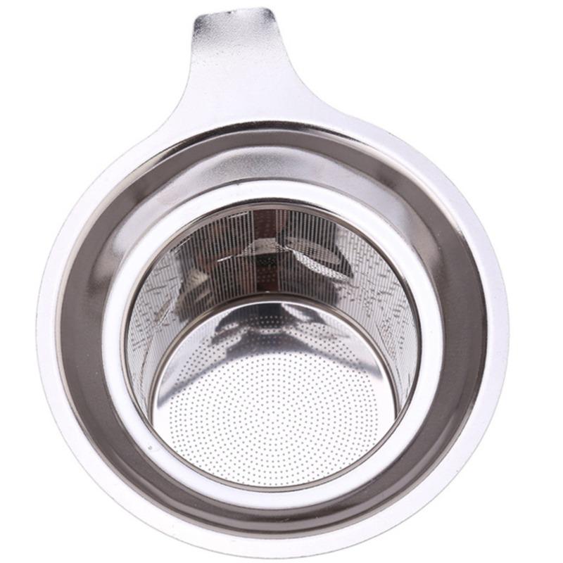 Stainless Steel Tea Filter Basket Mesh Cup Reusable Strainer Herbal Locking Tea Filter