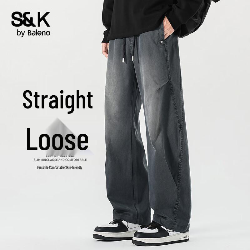 Baleno S&K Series Men s Loose Fit American Curved Blade Casual Trousers L