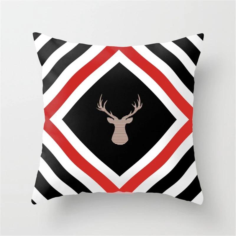 Black and Red Geometric Decorative Pillowcases Living Room Office Home Pillowcases Car Ornaments