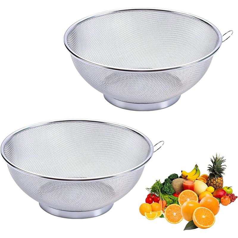 Mesh-Küchensieb, feinmaschiges Sieb, Obstspülsieb, Sieb, Reiswasch- und Bratkorb, Lebensmittel-Abflusskorb, Kochutensilien