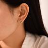 Round Stainless Steel Colorful Diamond Stud Earrings for Women, Light Luxury Versatile Titanium Steel Earrings, Fade-resistant