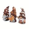 1/3PCS Gifts Handmade Coffee Gnome Coffee Theme Resin Dwarf Figurine Christmas Ornament Dwarf with Coffee Cup