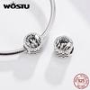WOSTU Forever Family Charm 925 Sterling Silver Home House Enamel Beads Pendant Fit Original Bracelet DIY Jewelry For Women