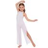 Mädchen Strass Glitzernder Body Ärmellos Schlüsselloch Rücken Tanz Jumpsuit