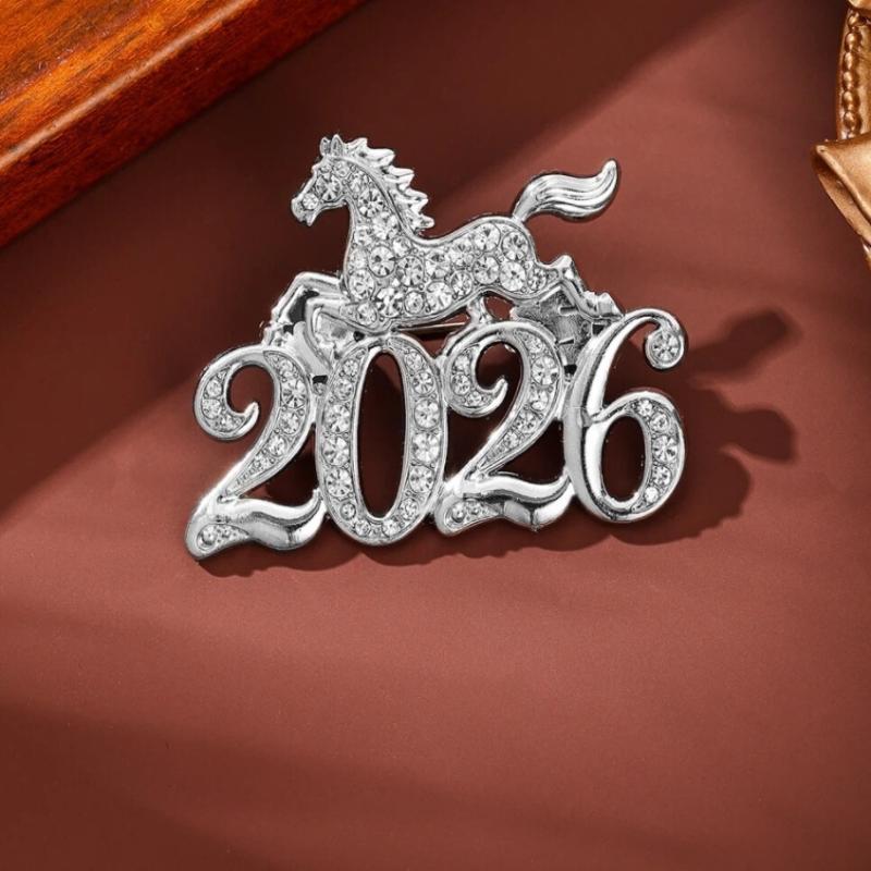 Exquistie Luxury 2026 Year Of The Horse Design Brooches Women Coat Jewelry Accessories Gift