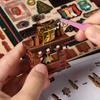 CRESYMME Miniature House Dollhouse Book Nook Kit Wooden DIY 3D Craft Christmas Decoration