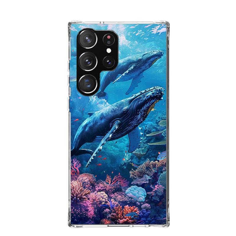 Humpback Whale Sea Giant Phone Case For Samsung Galaxy S26 S25 Edge S24 S23 FE S22 Ultra S21 Plus S20 + Fundas Cover Coque Galax