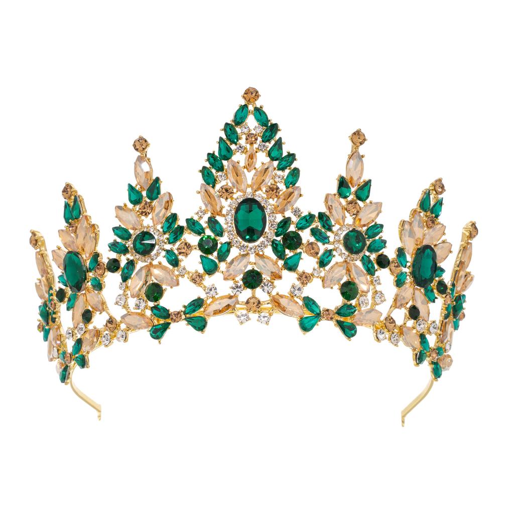 Baroque European and American Beauty Pageant Bridal Crown Tiara Alloy Crystal Wedding Headband Hair Accessories Crown