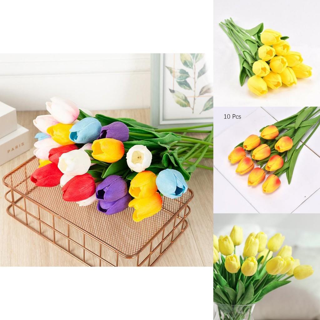 Exquisite No Color Fading Artificial Tulip Flowers For Cafe And Bookstore Decorations