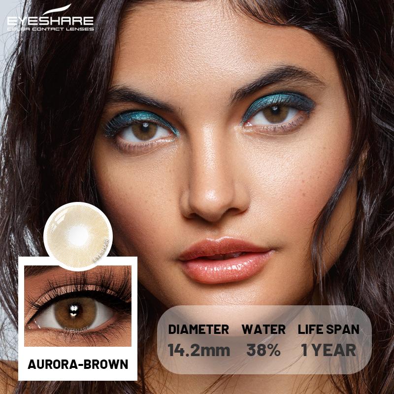Eyeshare Colored Contact Lenses Purple Cosmetic Colored Contact Lenses Green Fashion Beauty Contact Lenses Brown Natural Colored Soft Lenses 1 Pair