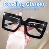 Lunettes de lecture carrées surdimensionnées Lunettes légères Lunettes pour femmes Verre transparent Motif léopard Mode Lunettes pour ordinateur