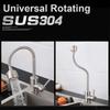 Single Cold Water Kitchen Faucet Universal Rotation 304 Stainless Steel Single Handle Black Color Deck Mounted Sink Water Tap