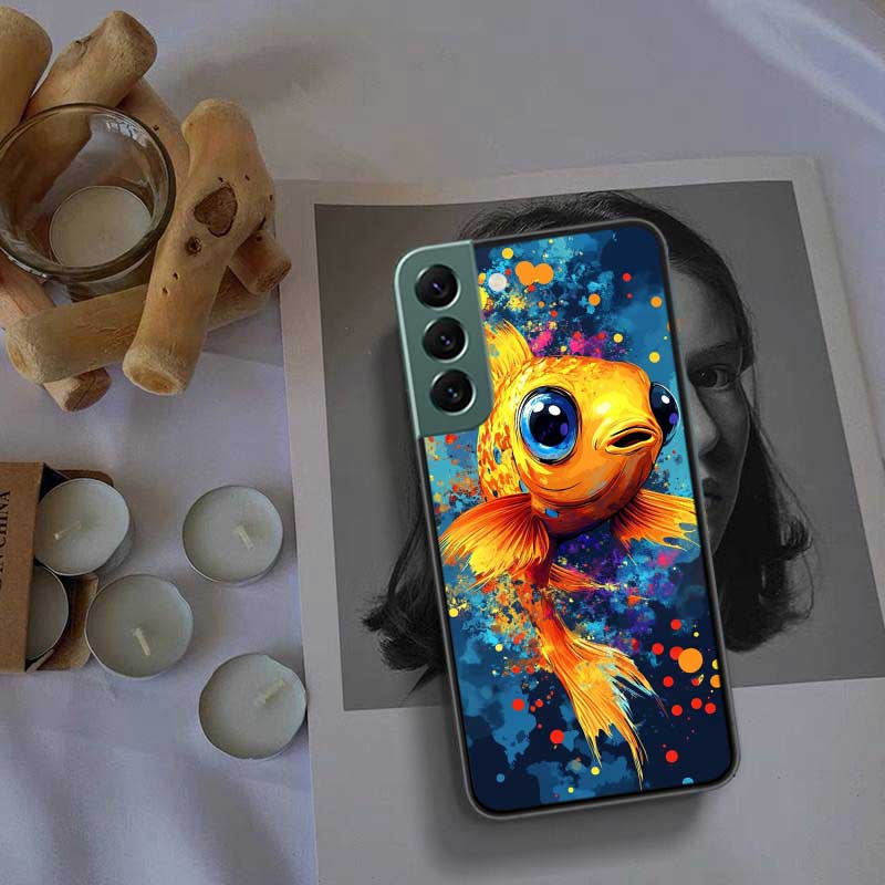 Pop Art Drawing Ideas Fish Phone Case For Samsung Galaxy S22 S25 Ultra S21 S10 Plus S26 Edge S20 S23 S24 FE Cover Silicone S