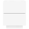 LED Nightstand, White, Wood-Based Material