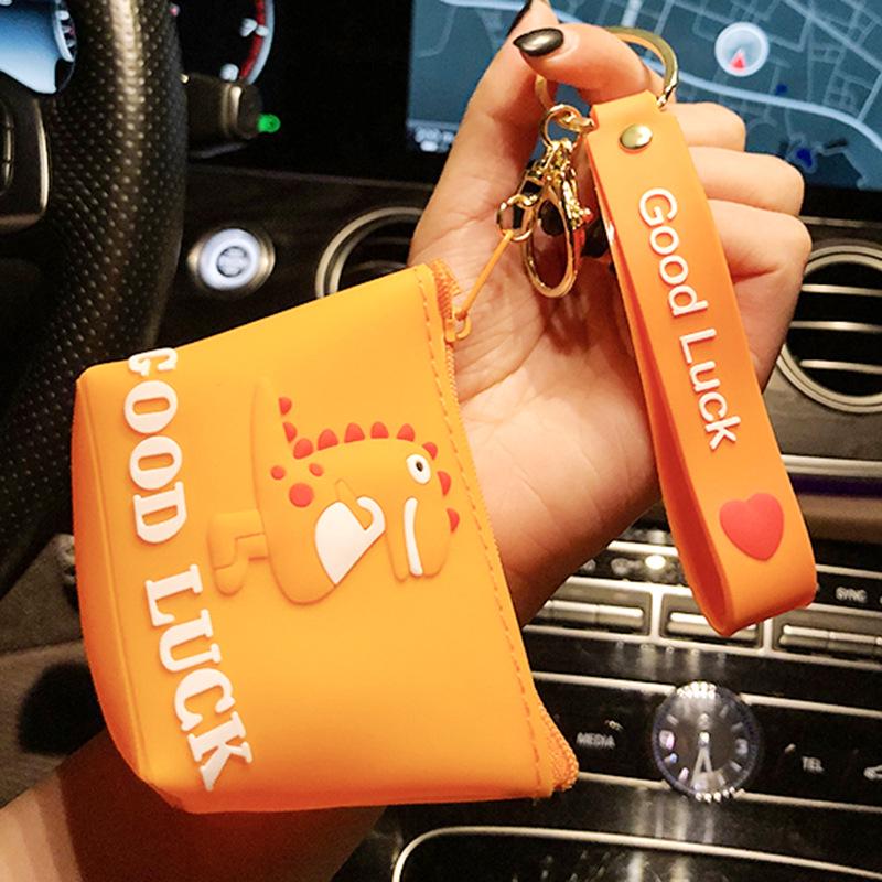 Cute Cartoon Silicone Coin Purse & Earphone Storage Keychain Pendant