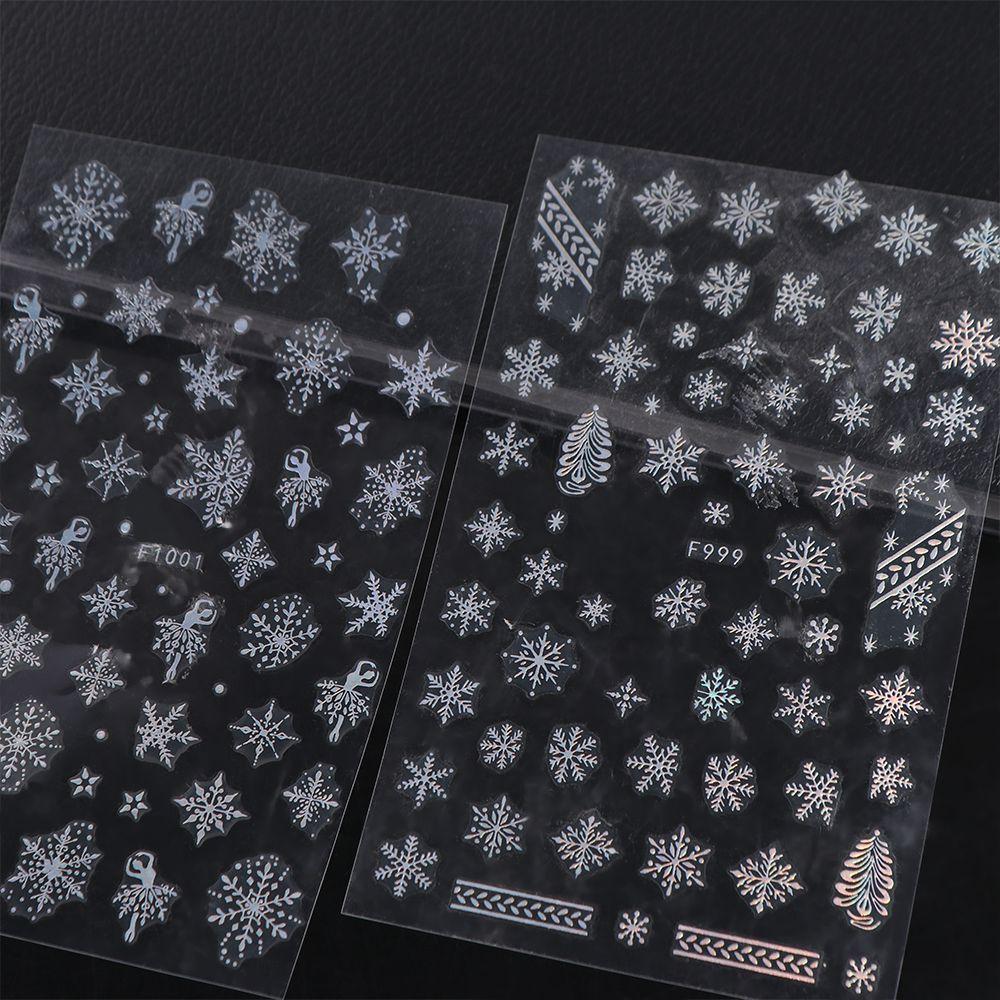 Laser Snowflake Christmas Laser Nail Stickers French Lines Christmas Nail Decorations  Girls