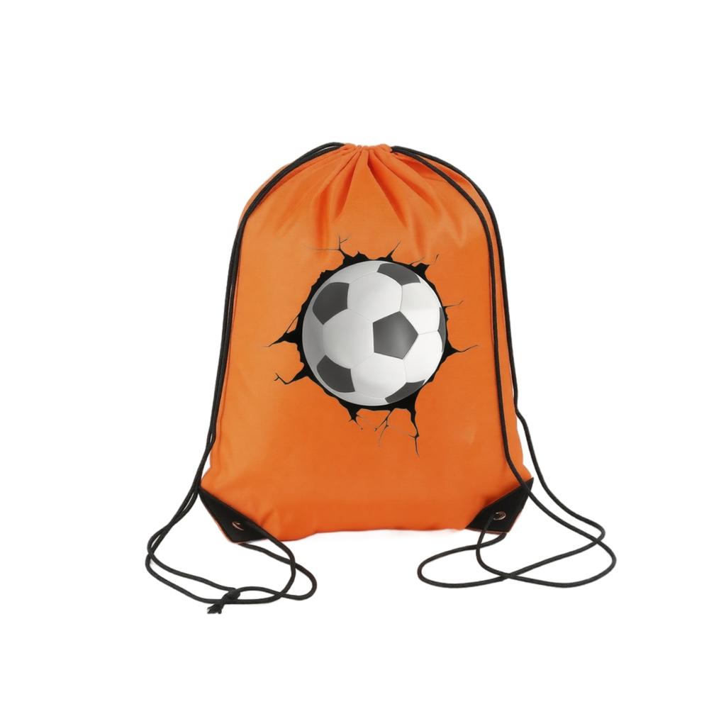 10PC Custom Text Pattern Soccer Drawstring Backpack Polyester Sports Bag Basketball Storage Oxford Fabric Sack