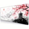 Grand Tapis de Souris XXL Antidérapant en Caoutchouc Design Fleurs de Cerisier Japonaises Accessoire Durable pour Bureau et Gaming