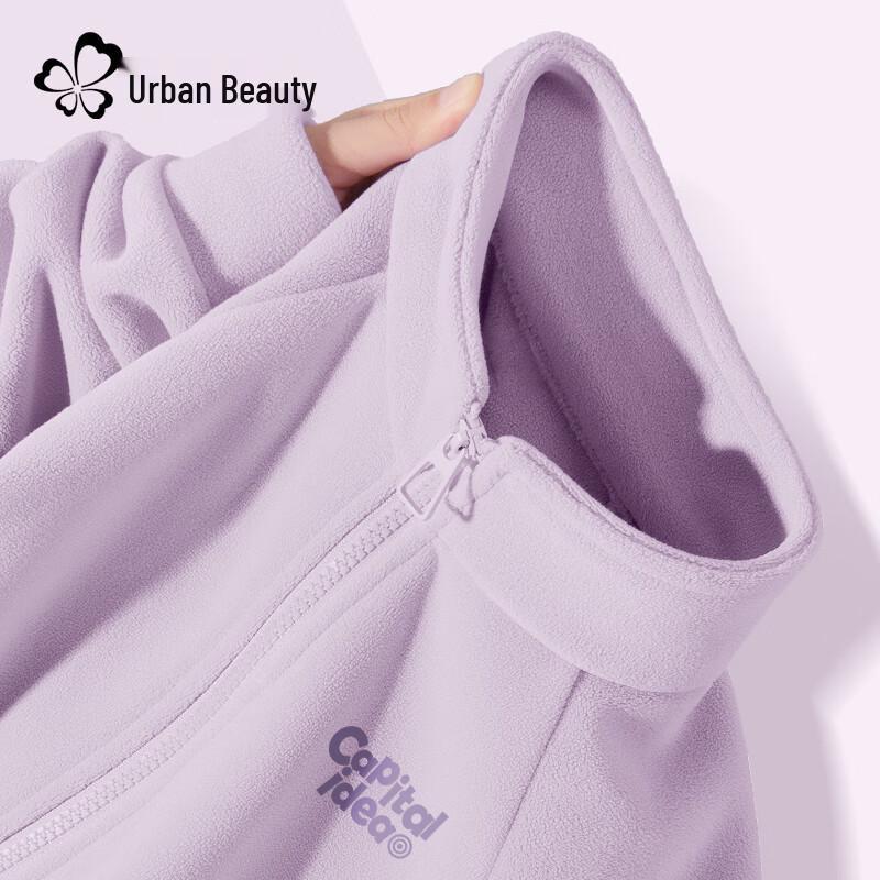 

Women s Loose-Fit Stand Collar Fleece Jacket M