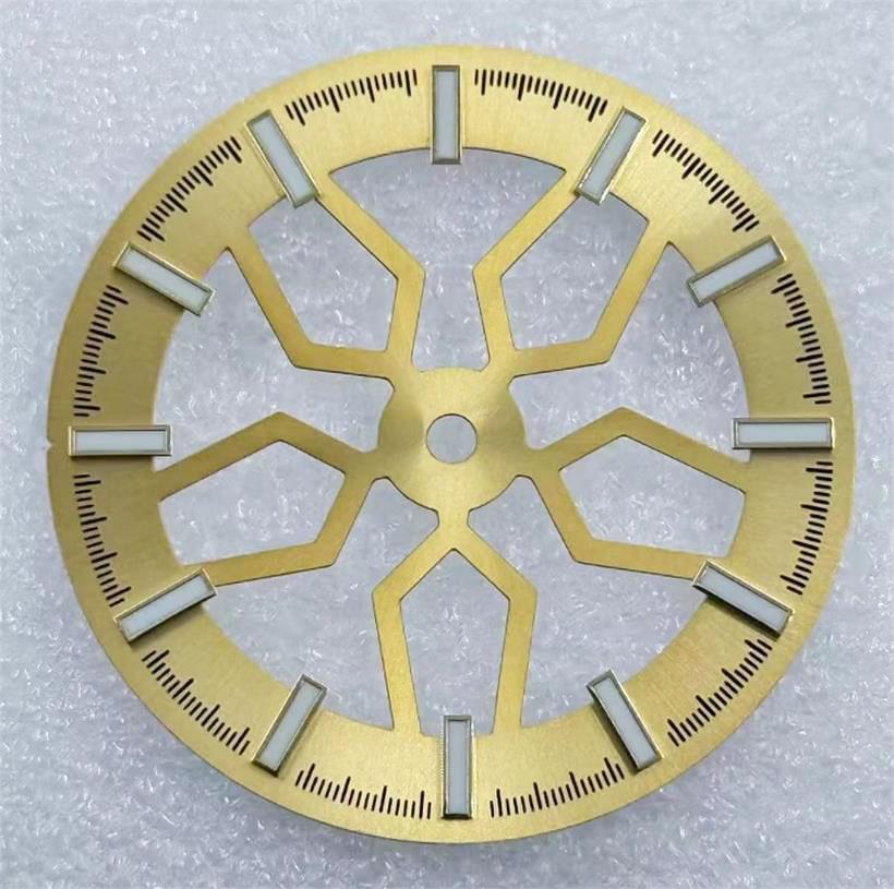 31.8MM Hollow Out Wheel Bone Green Luminous Dial Suitable For NH70 NH38 Mechanical Movement Watch Accessories