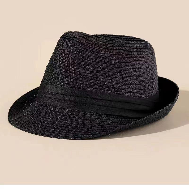 Men's Summer Visor Straw Hat Couple Straw Jazz Hat Korean Version Hat Women's Sun Beach Hat Parent-child Model