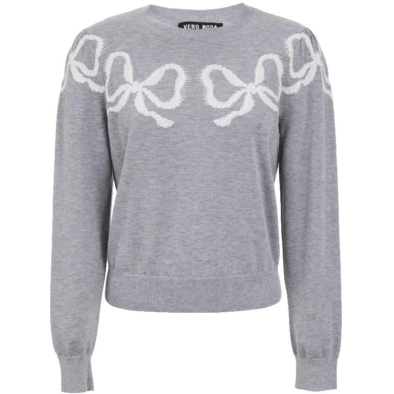 VEROMODA Women s Sweet Bow-Knot Knit Pullover S