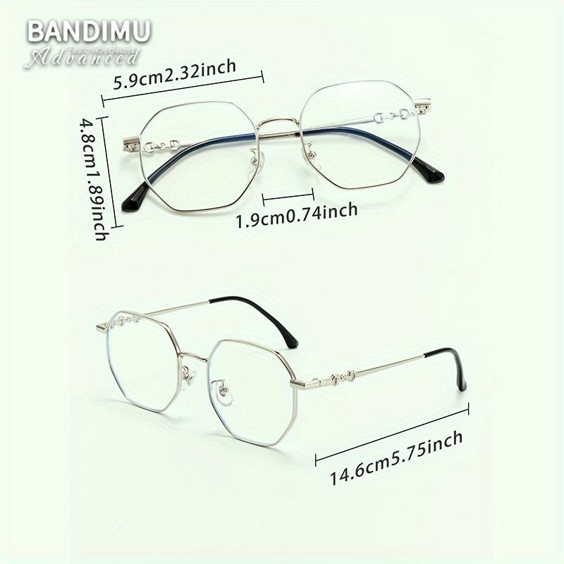 2PCS New Trendy Men's and Women's Flat Lenses Luxurious Fashionable Retro Metal Popular Street Pography Frame Daily Wear