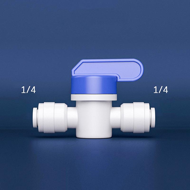 

1PC Aquarium Fitting RO Water Straight Plastic Ball Valve 1/4 3/8 OD Hose Quick Connect 1/4 3/8 Male Reveser Osmosis