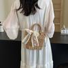 Women Small Handbags Rattan Crossbody Bag Bohemia Summer Beach Ribbon Design Straw Bag Female Fashion Shoulder Messenger Purse