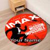 Custom Name Mission Impossible Printed Round Rug Carpet Chair Rug Area Rug Entryway Doormats,for Office Chair Living Room Bedroom Kitchen Room.