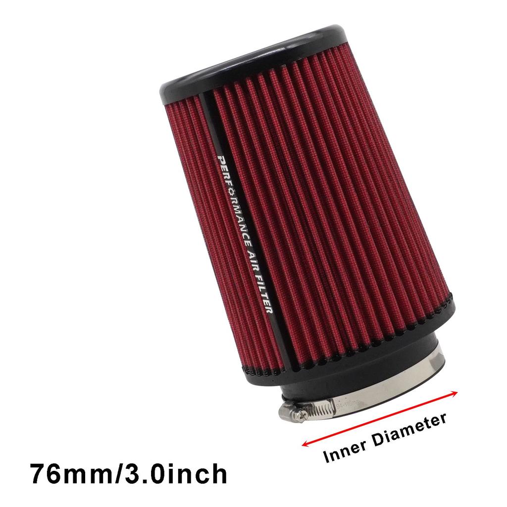 3" 3,5" 4" High Flow Kegel-Luftfilter Wiederverwendbar Universal für Auto Motor Lufteinlass 76mm 89mm 101mm Sport Kaltluftansaugung Kegel-Luftfilter