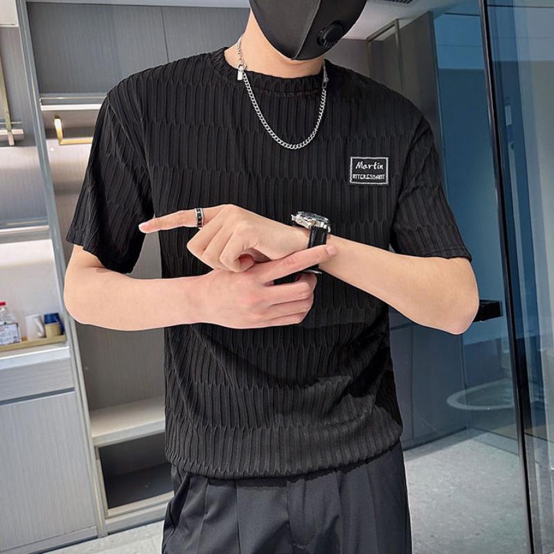 WTEMPO Brand Men's Short Sleeved T-shirt Summer Trend Versatile Men's Breathable and Sweat-absorbing Round Neck Slim Fitting Tops