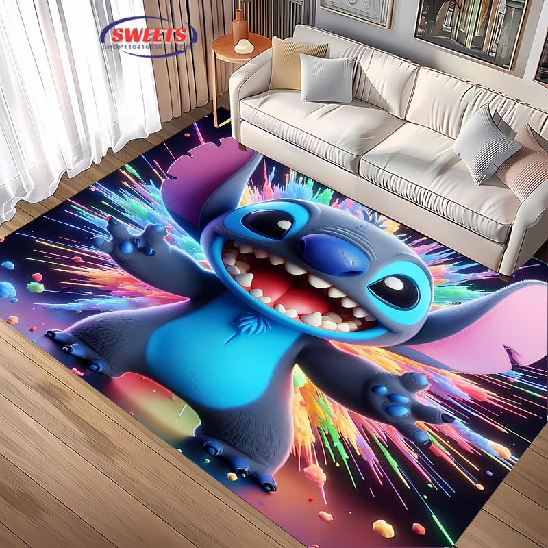 NO.5 Disney Lilo & Stitch Theme Carpet! Bedroom Living Room Bed Mat, Non-slip Exquisite Home Decor, Durable Machine Washable Rug