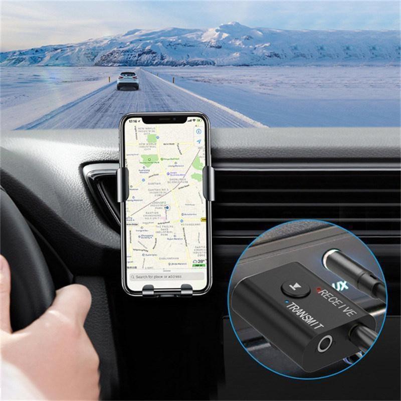 2 In 1 USB Bluetooth 5.0 Dongle Adapter Receiver Transmitter Stereo Wireless Audio Adapter USB 3.5mm for PC Desktops Headphones