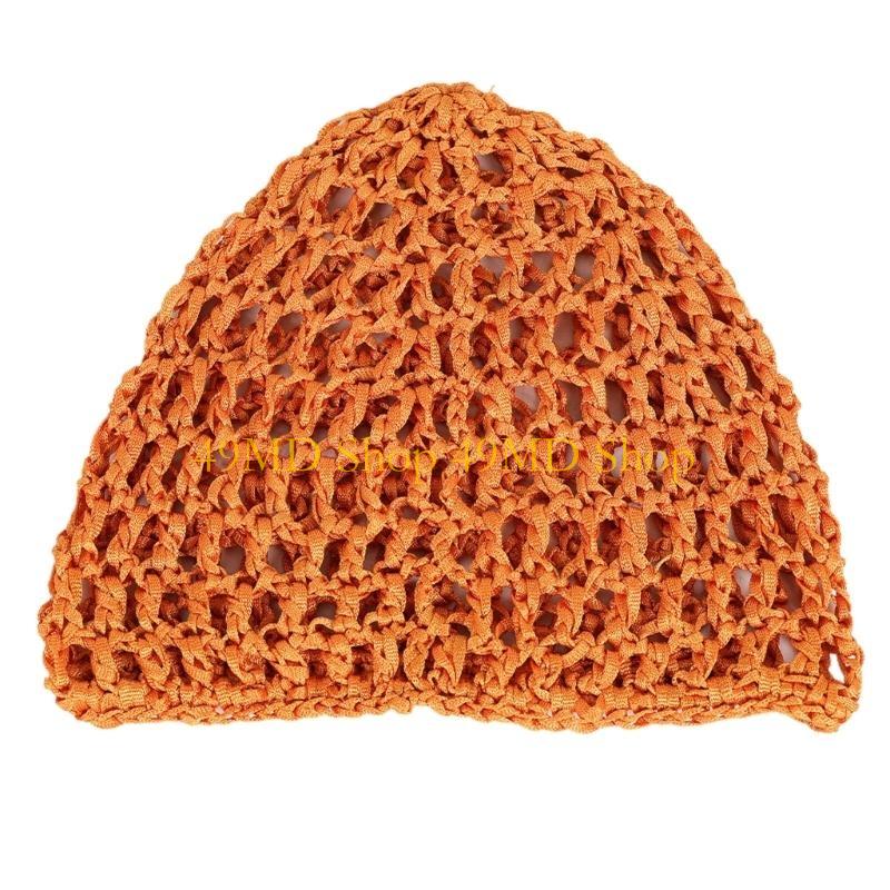 49MD Simple Hollowout Skull Hat Crochet Hair Net Hat For Women Teens Knit Turban Hat