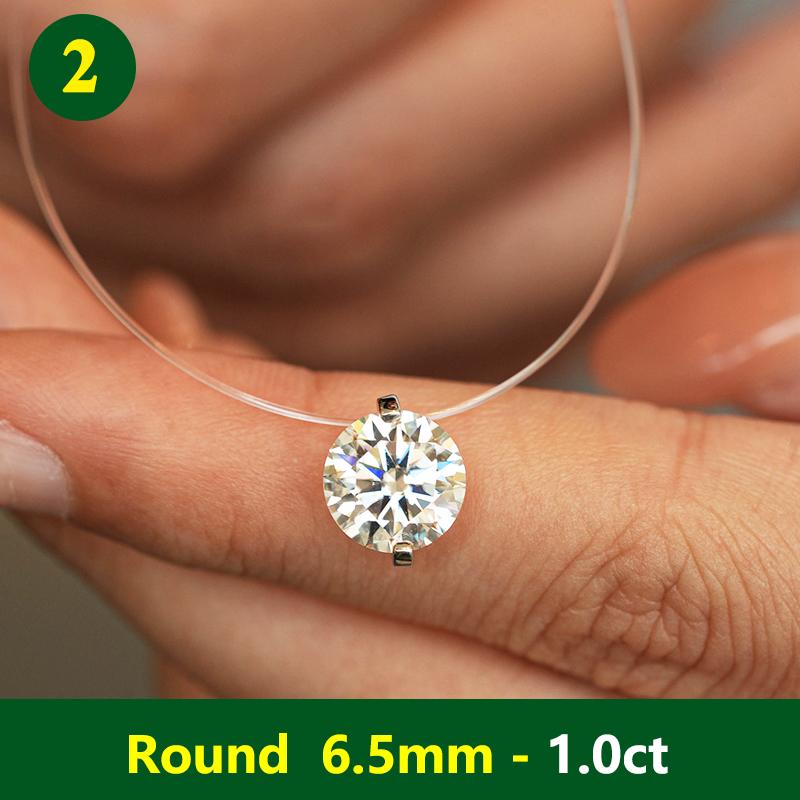 Fishing Line Women Moissanite Necklace Pendant Original 925 Sterling Silver Jewelry Moissanite Diamond  Necklace for Women