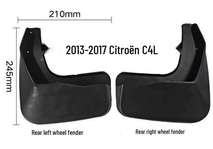 2013-2017 Citroen C4 C4L Mud Flaps - Leather Modified