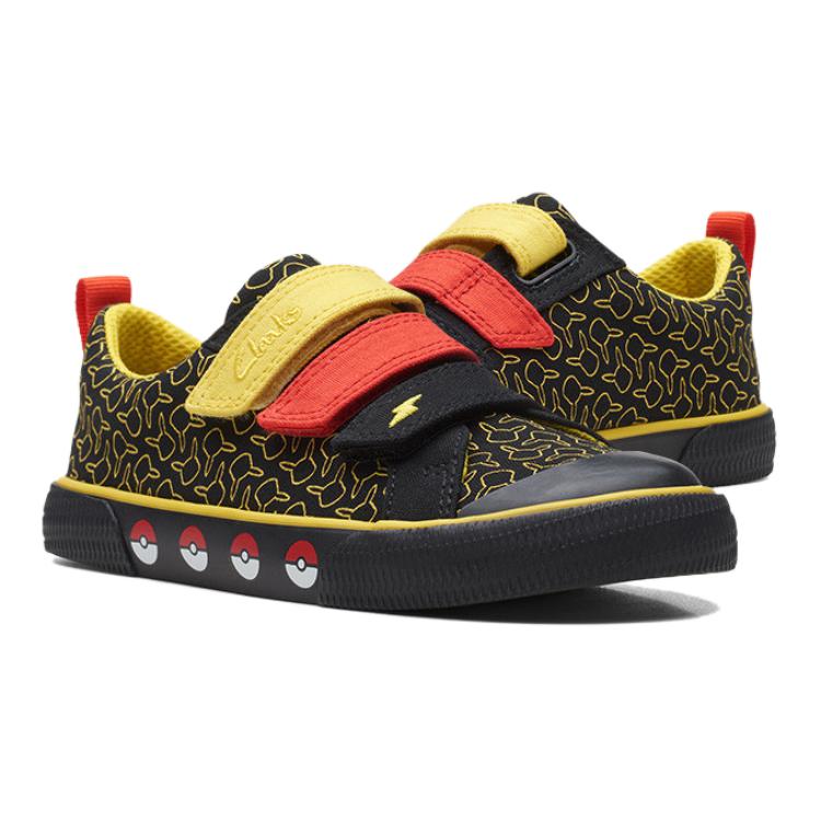 Clarks Stoff Runde Zehenpartie Bequem Klettverschluss Rutschfest Niedrige Schnürschuhe Kinder Sneaker Kinder Sneaker Schwarz Gelb 261726887