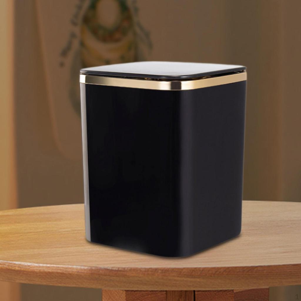 Compact Desktop Waste Bin with Cover for Home and Office Use