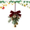 Christmas Pendant Velvet Bow Pinecone Bell xmas Tree Hanging Ornament Christmas Home Door Handle Hanging 2026 New Year Decor