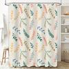 Modern Style Bath Shower Curtain with Floral Print Multicolored Leaves Decorative Liner for Bathroom Perfect Gift Idea (White Ba