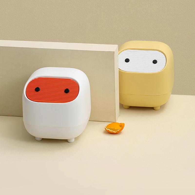 1ks Ninja Stolní odpadkový koš Kreativní Malý Kancelářský Mini Dvouvrstvý Lisovací Odpadkový Koš Roztomilý Ins Mini Úložný Box na Odpadky