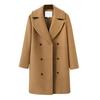 Damen Wolljacke Umlegekragen Einfarbig Zweireihig Übergröße Mantel Locker Thermo Langarm Pendeln Dating Frühling Herbst Winter